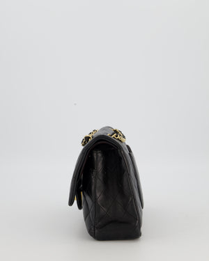 Chanel Black Medium Classic Double Flap Bag in Lambskin Leather with Gold Hardware