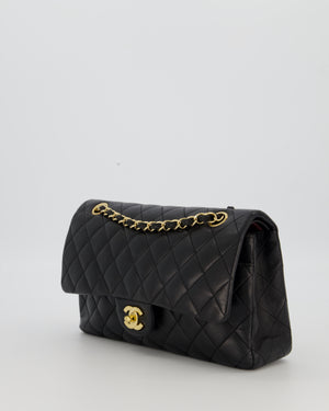 Chanel Black Medium Classic Double Flap Bag in Lambskin Leather with Gold Hardware