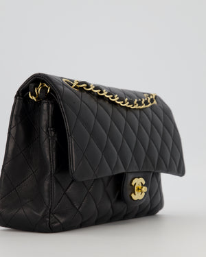 Chanel Black Medium Classic Double Flap Bag in Lambskin Leather with Gold Hardware
