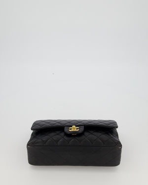 Chanel Black Medium Classic Double Flap Bag in Lambskin Leather with Gold Hardware