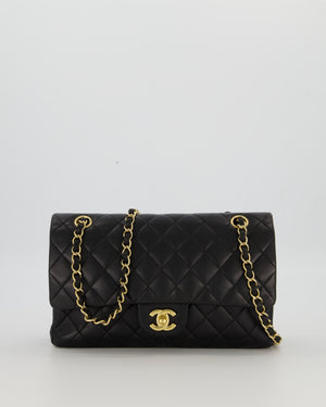 Chanel Black Medium Classic Double Flap Bag in Lambskin Leather with Gold Hardware