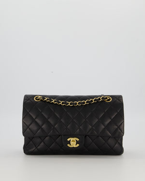 Chanel Black Medium Classic Double Flap Bag in Lambskin Leather with Gold Hardware