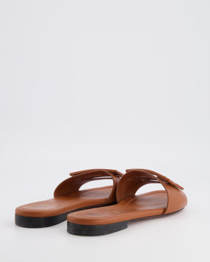 Fendi Brown Leather Baguette Flat Mules Size 38 RRP £560