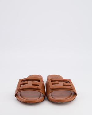 Fendi Brown Leather Baguette Flat Mules Size 38 RRP £560