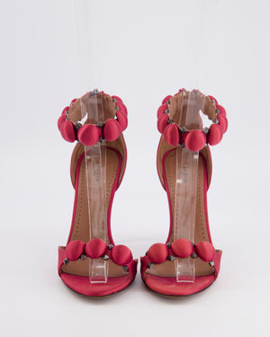 Alaia Raspberry Satin La Bombe Heeled Sandals Size 38 RRP £850