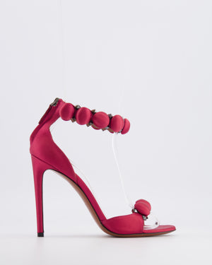 Alaia Raspberry Satin La Bombe Heeled Sandals Size 38 RRP £850