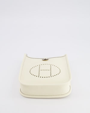 Hermès Mini Evelyne Amazone Bag in Cream Clemence Leather with Palladium Hardware