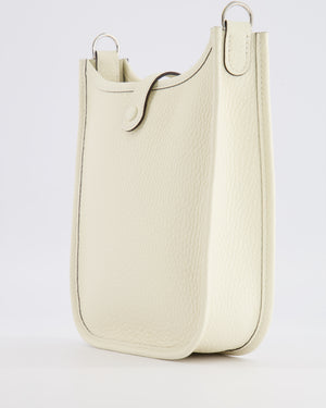 Hermès Mini Evelyne Amazone Bag in Cream Clemence Leather with Palladium Hardware