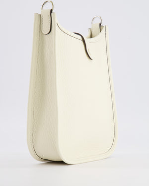 Hermès Mini Evelyne Amazone Bag in Cream Clemence Leather with Palladium Hardware