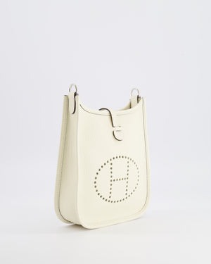 Hermès Mini Evelyne Amazone Bag in Cream Clemence Leather with Palladium Hardware