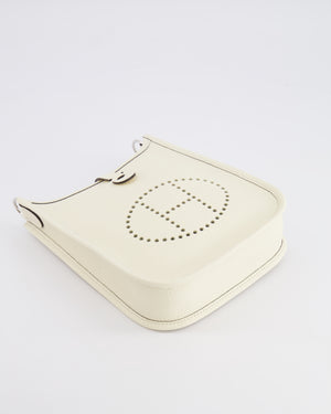 Hermès Mini Evelyne Amazone Bag in Cream Clemence Leather with Palladium Hardware