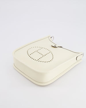 Hermès Mini Evelyne Amazone Bag in Cream Clemence Leather with Palladium Hardware