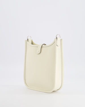 Hermès Mini Evelyne Amazone Bag in Cream Clemence Leather with Palladium Hardware
