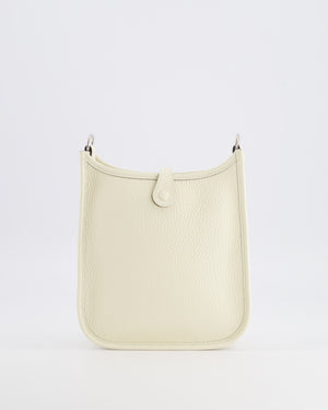 Hermès Mini Evelyne Amazone Bag in Cream Clemence Leather with Palladium Hardware