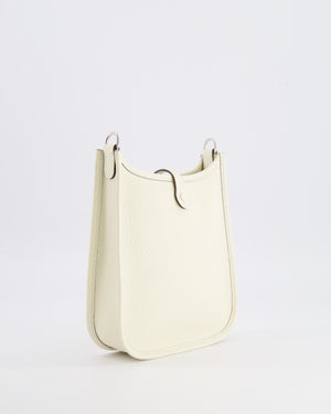 Hermès Mini Evelyne Amazone Bag in Cream Clemence Leather with Palladium Hardware