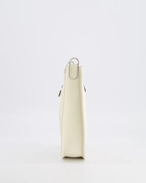Hermès Mini Evelyne Amazone Bag in Cream Clemence Leather with Palladium Hardware