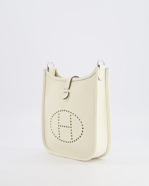 Hermès Mini Evelyne Amazone Bag in Cream Clemence Leather with Palladium Hardware