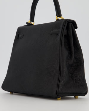 Hermès Kelly 25 Retourne Bag in Noir Togo Leather with Gold Hardware
