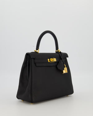 Hermès Kelly 25 Retourne Bag in Noir Togo Leather with Gold Hardware