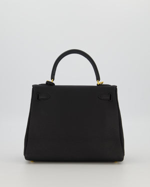 Hermès Kelly 25 Retourne Bag in Noir Togo Leather with Gold Hardware