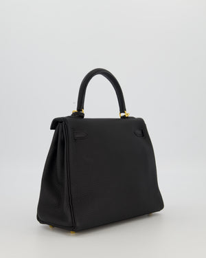 Hermès Kelly 25 Retourne Bag in Noir Togo Leather with Gold Hardware