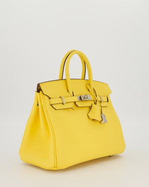 *RARE COLOUR* Hermès Birkin 25 Retourne Bag in Jaune Mango Swift Leather with Palladium Hardware