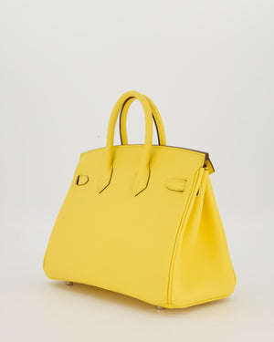 *RARE COLOUR* Hermès Birkin 25 Retourne Bag in Jaune Mango Swift Leather with Palladium Hardware