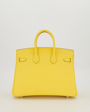 *RARE COLOUR* Hermès Birkin 25 Retourne Bag in Jaune Mango Swift Leather with Palladium Hardware