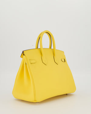 *RARE COLOUR* Hermès Birkin 25 Retourne Bag in Jaune Mango Swift Leather with Palladium Hardware