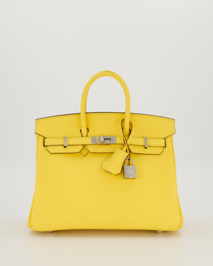 *RARE COLOUR* Hermès Birkin 25 Retourne Bag in Jaune Mango Swift Leather with Palladium Hardware