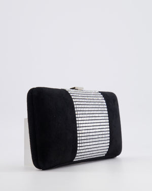 *RARE* Chanel 2015 Paris-Dubai Black Suede Strass Crystal Clutch Bag with Crystal Embellished CC Logo