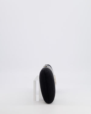 *RARE* Chanel 2015 Paris-Dubai Black Suede Strass Crystal Clutch Bag with Crystal Embellished CC Logo
