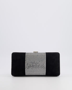 *RARE* Chanel 2015 Paris-Dubai Black Suede Strass Crystal Clutch Bag with Crystal Embellished CC Logo