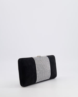 *RARE* Chanel 2015 Paris-Dubai Black Suede Strass Crystal Clutch Bag with Crystal Embellished CC Logo