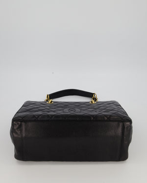 Chanel Black GST Tote Bag in Caviar Leather with Gold Hardware
