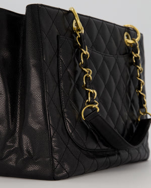 Chanel Black GST Tote Bag in Caviar Leather with Gold Hardware
