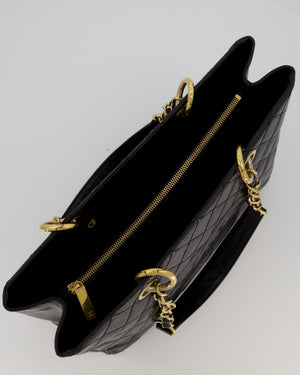 Chanel Black GST Tote Bag in Caviar Leather with Gold Hardware