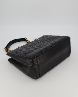 Chanel Black GST Tote Bag in Caviar Leather with Gold Hardware
