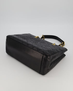 Chanel Black GST Tote Bag in Caviar Leather with Gold Hardware