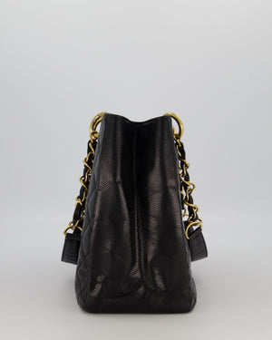 Chanel Black GST Tote Bag in Caviar Leather with Gold Hardware