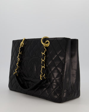Chanel Black GST Tote Bag in Caviar Leather with Gold Hardware