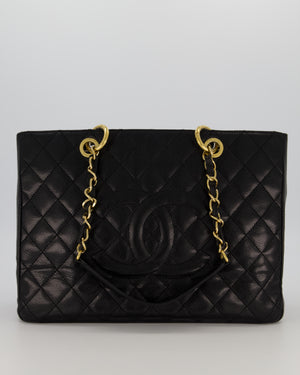 Chanel Black GST Tote Bag in Caviar Leather with Gold Hardware