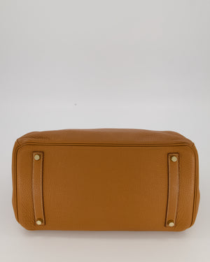 Hermès Birkin 35 Retourne Bag in Gold Clemence Leather with Gold Hardware