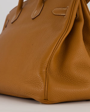 Hermès Birkin 35 Retourne Bag in Gold Clemence Leather with Gold Hardware
