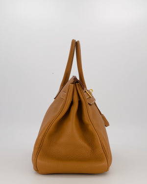 Hermès Birkin 35 Retourne Bag in Gold Clemence Leather with Gold Hardware