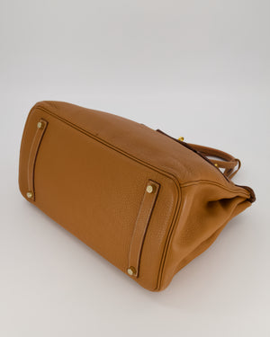 Hermès Birkin 35 Retourne Bag in Gold Clemence Leather with Gold Hardware
