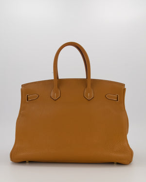 Hermès Birkin 35 Retourne Bag in Gold Clemence Leather with Gold Hardware