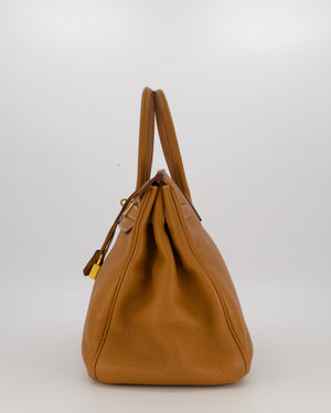 Hermès Birkin 35 Retourne Bag in Gold Clemence Leather with Gold Hardware