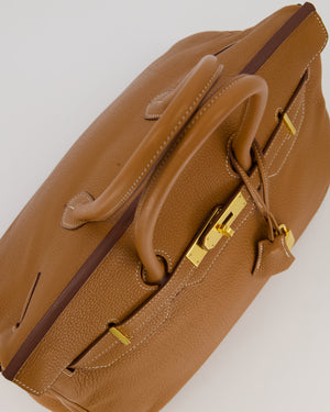 Hermès Birkin 35 Retourne Bag in Gold Clemence Leather with Gold Hardware