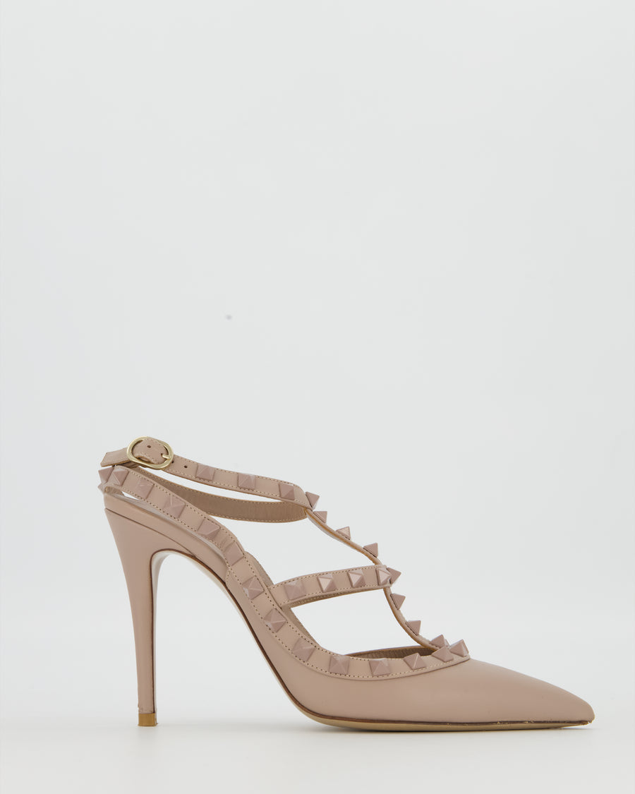 Valentino Beige Rockstud Pointed Heels Size EU 37